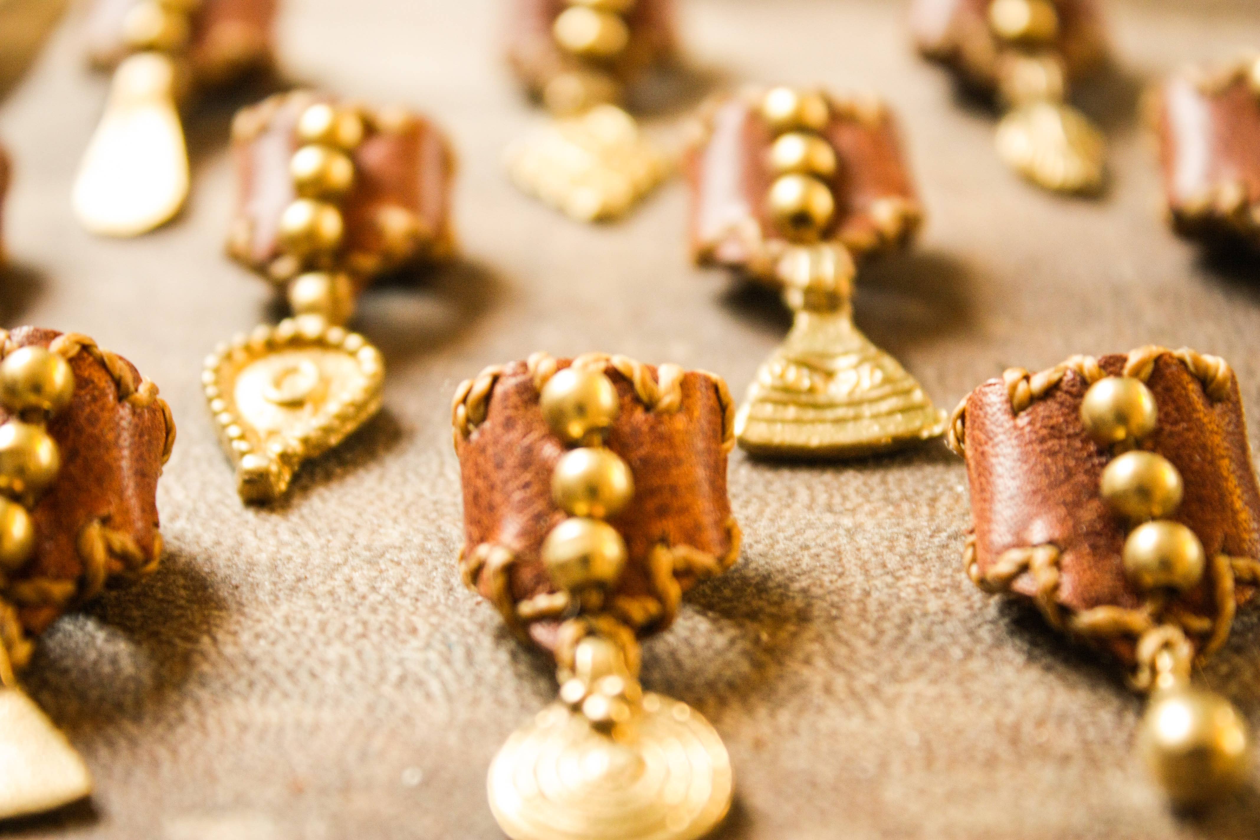 Nomadu - Wholesale Hair Tie - Leather and brass dreadlock bead with charm » Handmade3