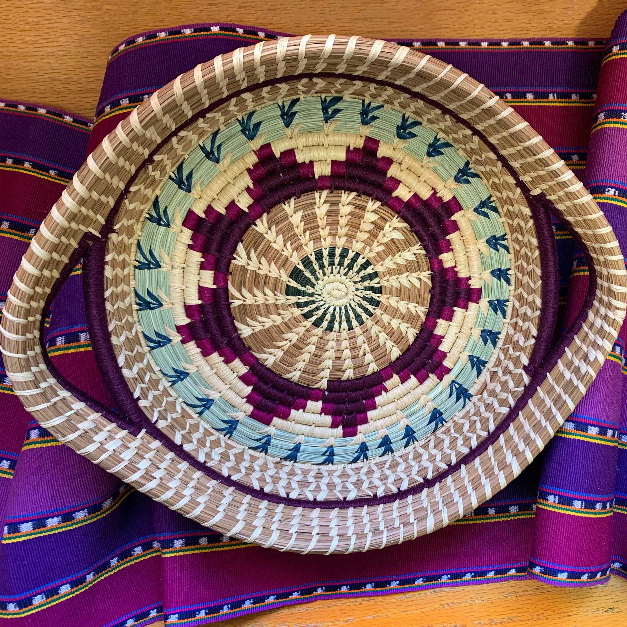 Mayan Hands - Wholesale Basket - Chumil Basket - Purple2