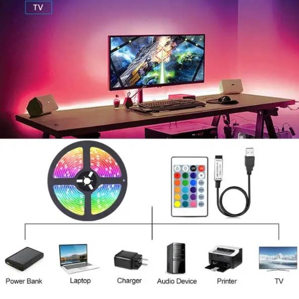 Krediz - Wholesale String lights - LED Strip Lights 16 Feet RGB LED Lights with Remote5