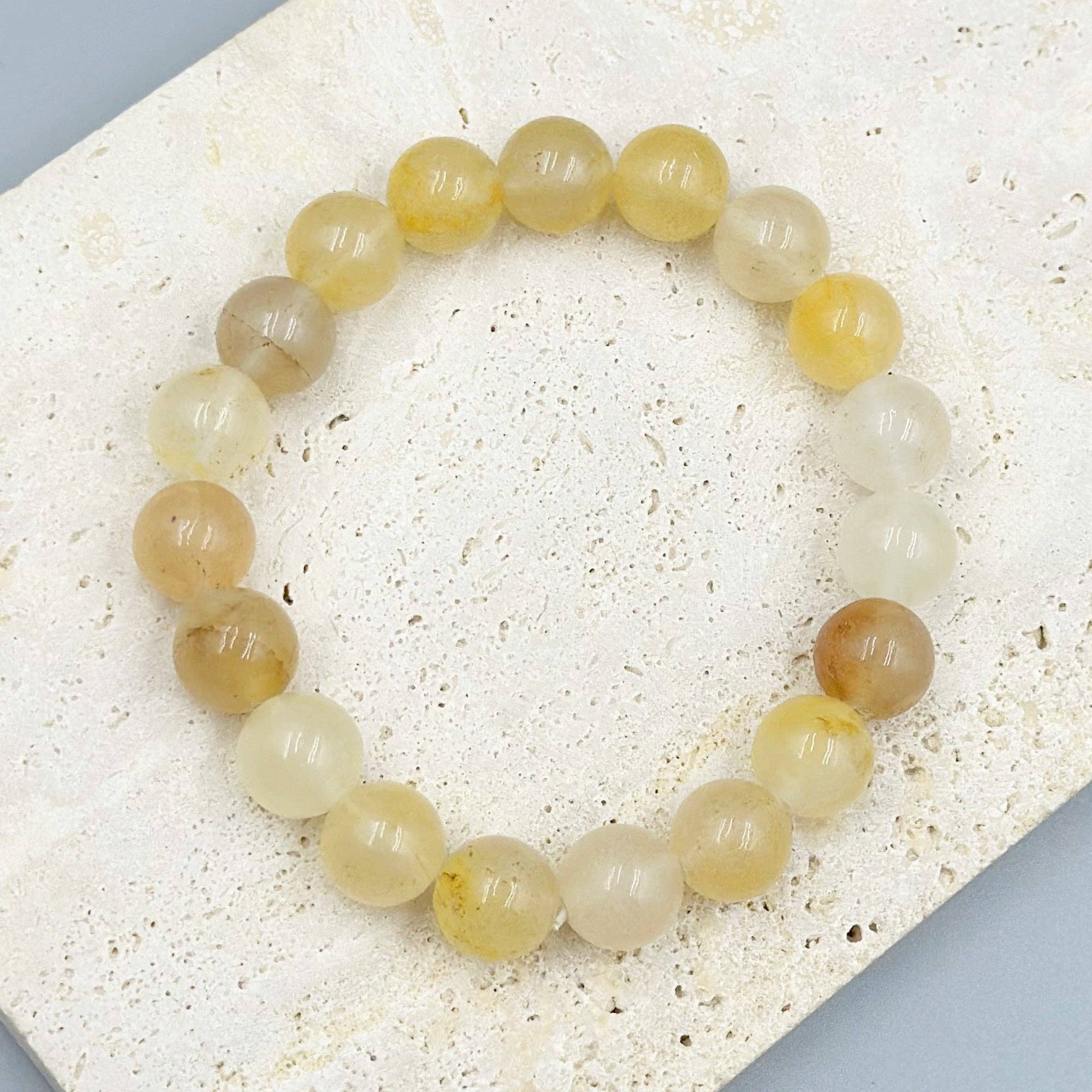 Ole - Wholesale Beaded Bracelet - Golden Jade Stone Stretch Bracelet B1993-4MM8