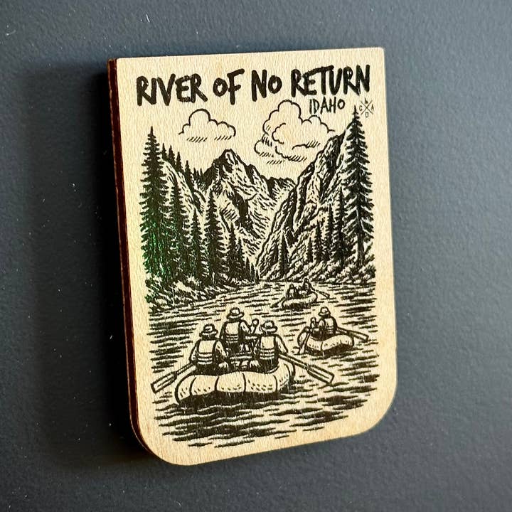 River Of No Return Idaho Wooden Magnet (Printed) for wholesale by IdaWholesale