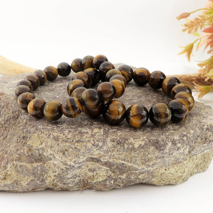 Drakpo Bracelet NATURAL TIGER EYE Intense and Protective Energy - MEN - Stainless STEEL~ for wholesale by Atisha Spiritual Shop