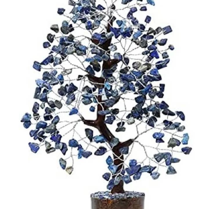AmazeU - Vente Décorations de table - Pierre précieuse de lapis-lazuli/arbre en cristal (500 jetons, fil d'argent)