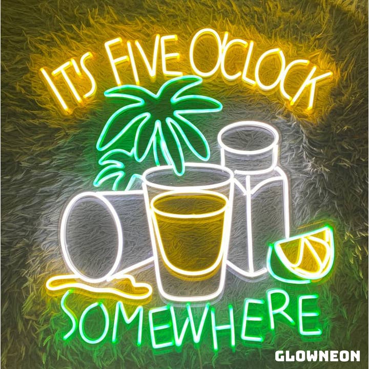 It's Five O'clock Somewhere Neon sign, Bar Club Party Decor for wholesale by Glow Neon