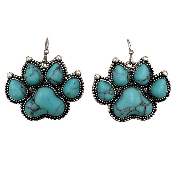 Turquoise Stone Paw Earrings for wholesale by Lunar Deer