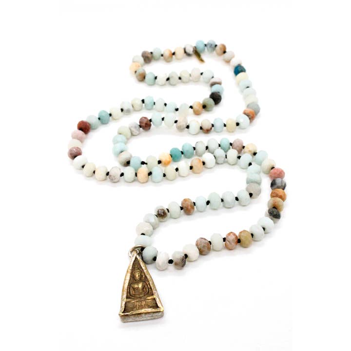 Delicate Buddha Amazonite Necklace -Buddha Collection- for wholesale by LIZOU