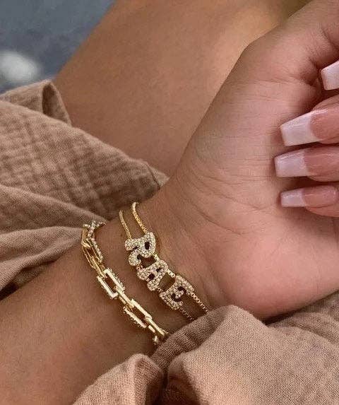 ZEN&CO Studio - Wholesale Charm/Dangle Bracelet - INDIE Personalized Nameplate charm bracelet,  Sterling Silver, 18K Gold Plated, Freshwater Pearl, Nature Stone8