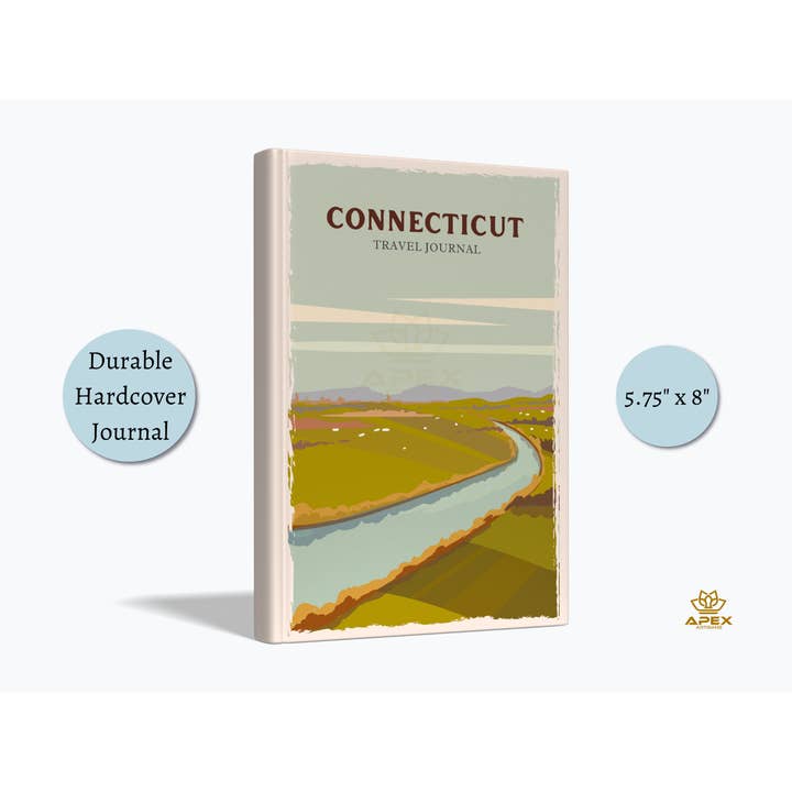 Connecticut Travel Journal, Connecticut Travel Gift Notebook for wholesale by Apex Artisans