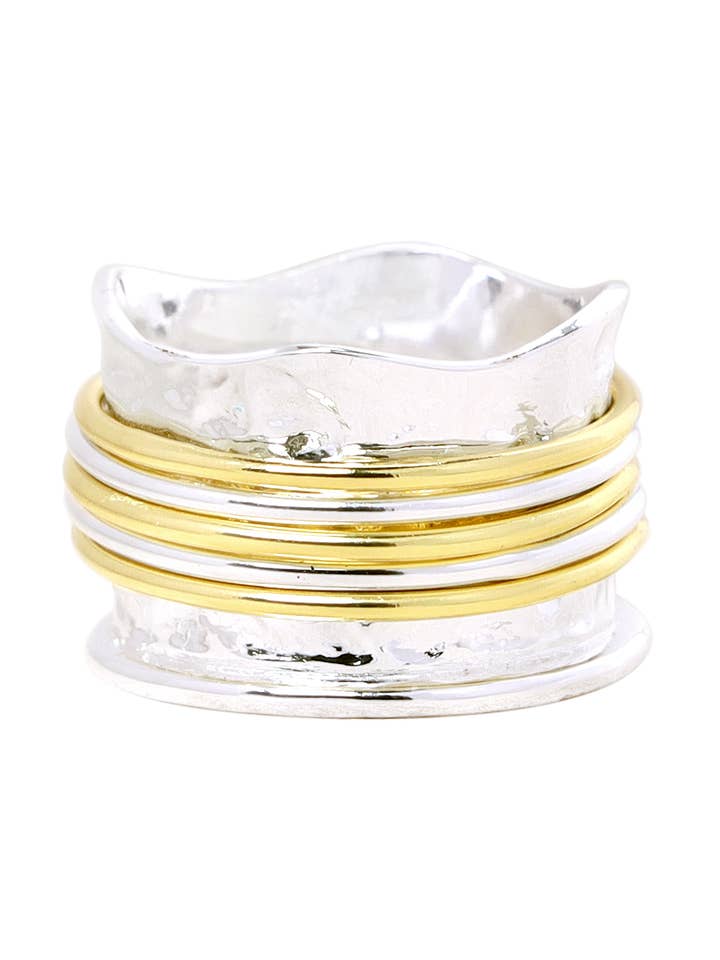 Two-Tone Wave Spinner Ring - SF for wholesale by Zoey Simmons