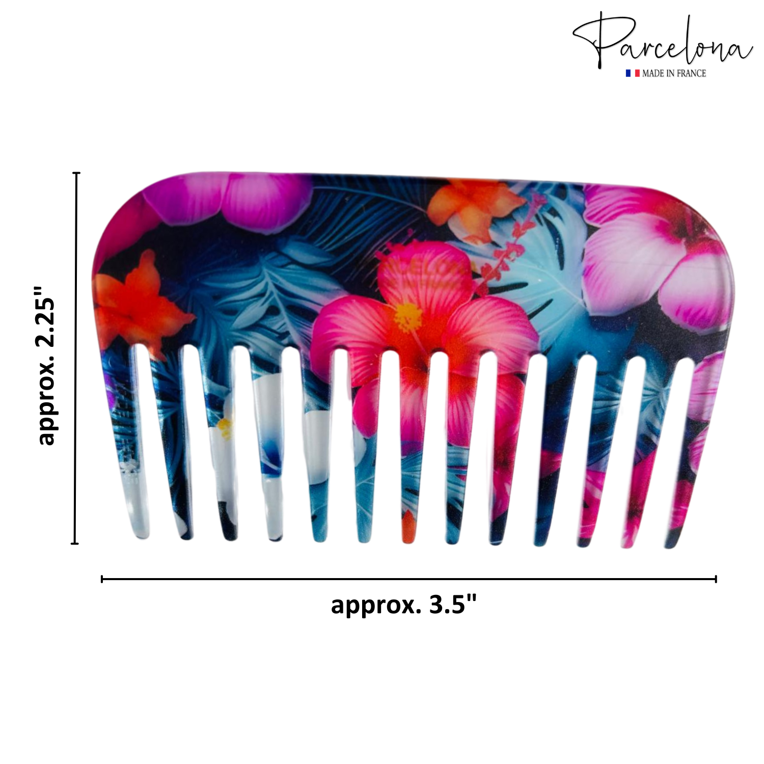 Parcelona - Wholesale Hair Brush/Comb - Parcelona Wide Tooth Comb Tropical Toucan Floral Print Comb for Thick Curly Hair50