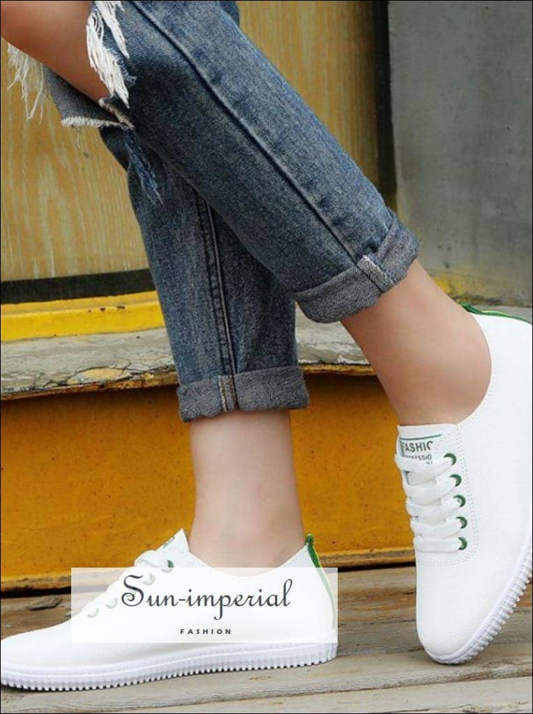 Sun Imperial - Venta al por mayor Zapatillas urbanas - Mujer - Zapatillas de deporte planas blancas para mujer Zapatos de playa Tallas 35-403