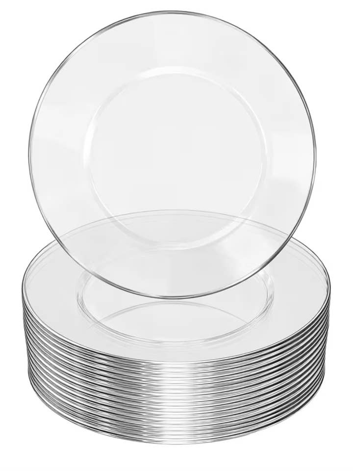 Clear charger plates
for wholesale by Care2glow