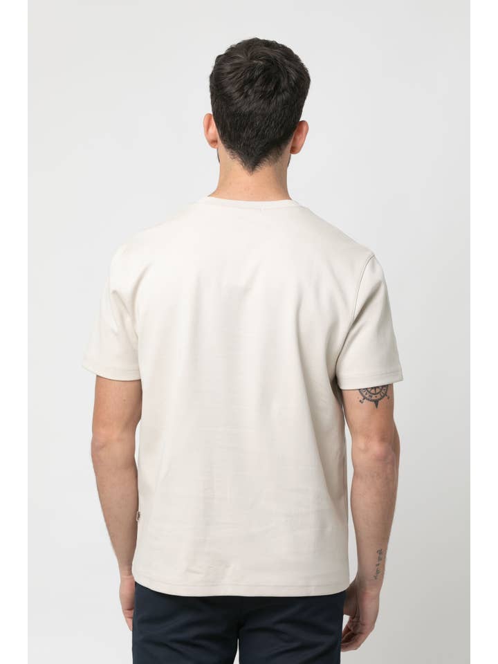 Neil Basic Plain Short Sleeve Premium Cotton T-Shirt beige for wholesale on Faire3