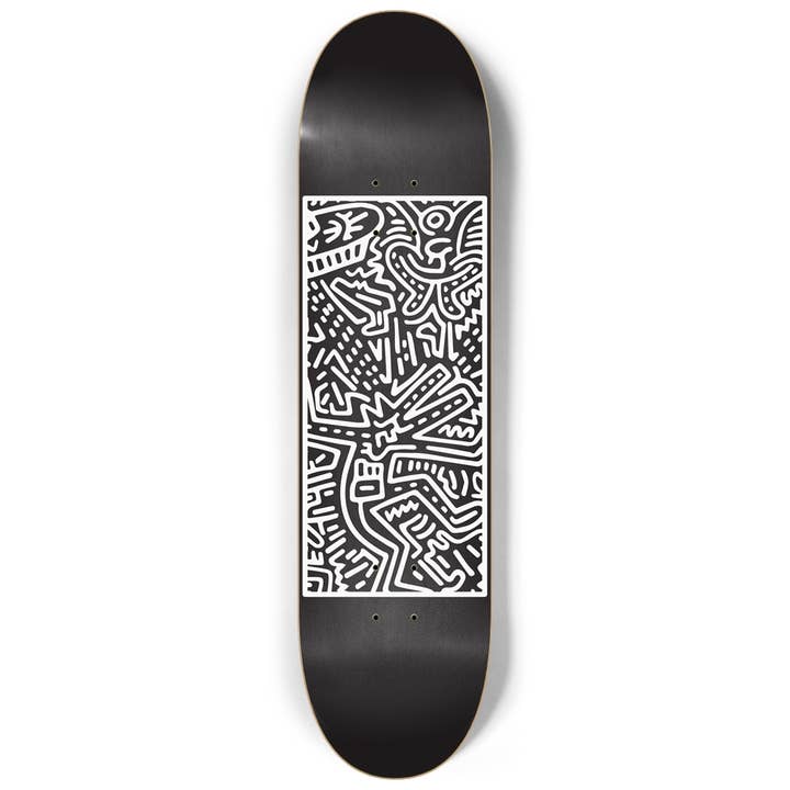 SkateboardArtsy - Wholesale Skateboard - Keith Haring Black And White Edition Retrospect Art V2 - Left BP