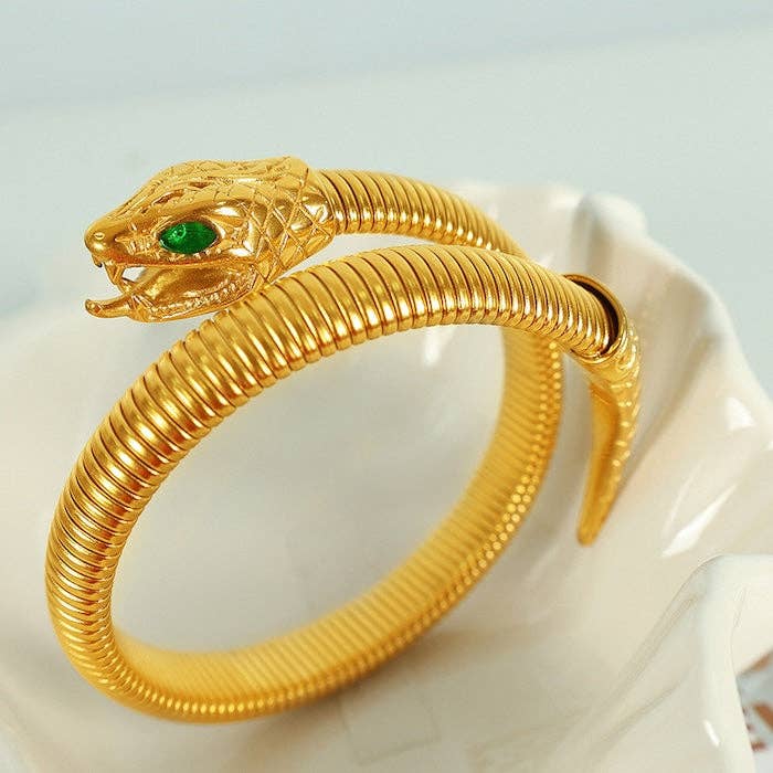 LanLivia - Wholesale Bangle Bracelet - Chunky Cobra Design Stretch Bracelet0