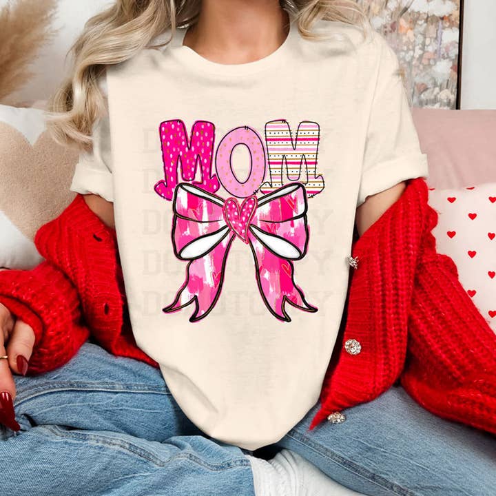 Mom Valentine Coquette DTF Heat Transfer for wholesale by Trendy Transfers
