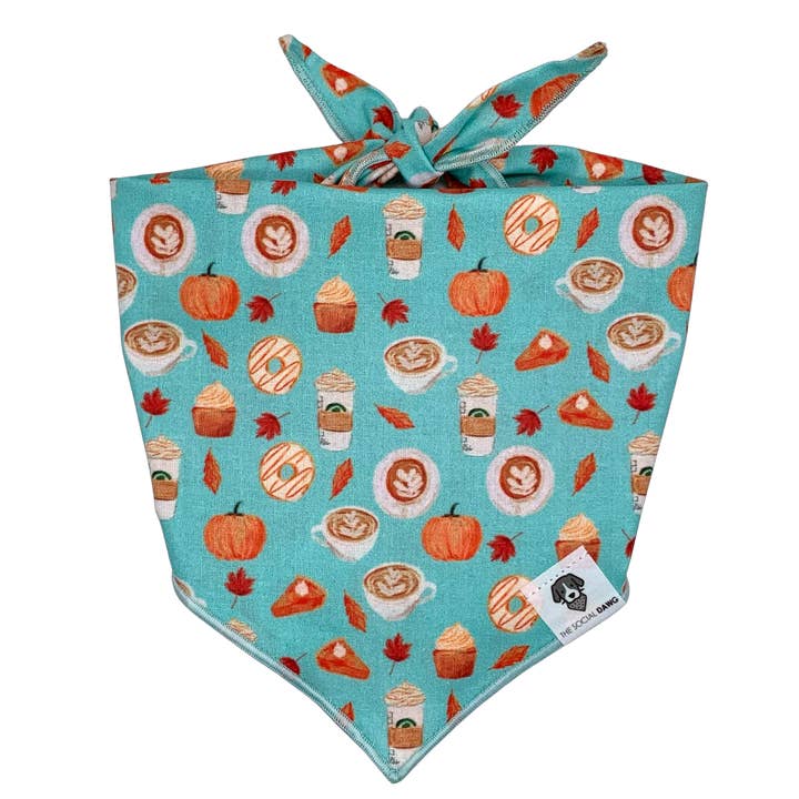 Bandana para perro con cordones de calabaza y especias para venta al por mayor de The Social Dawg