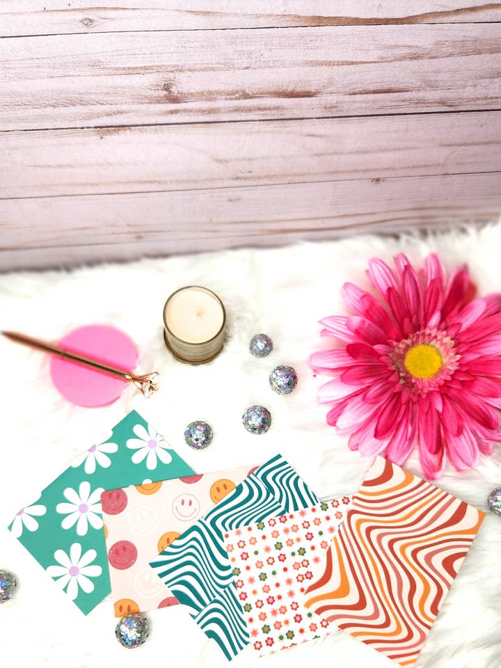 Ryst din groove-ting notekort - sæt med 5 med kuverter for engroshandel hos Sparkle and Peony