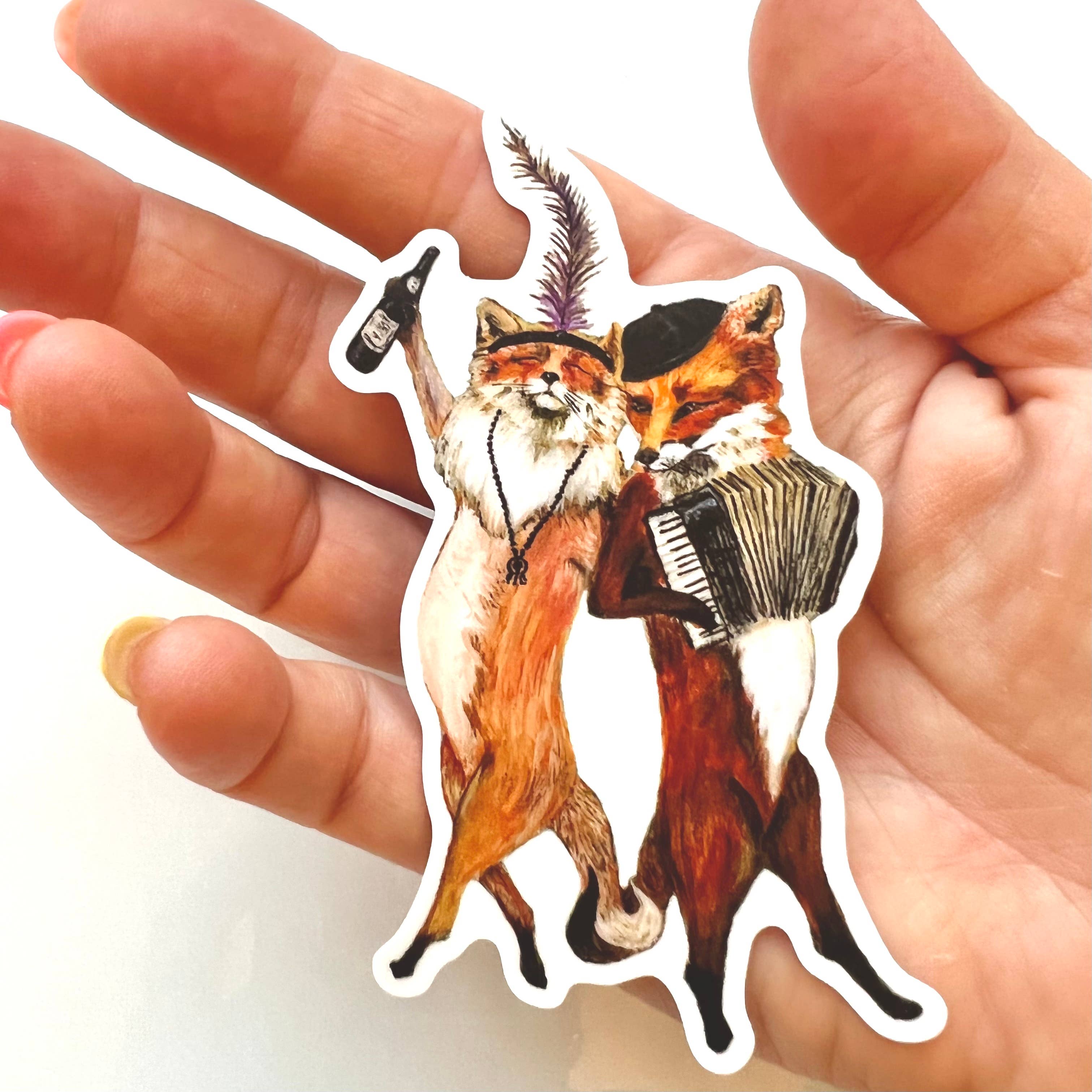 Jahna Vashti - Wholesale Sticker - French Foxes / Die Cut Vinyl Sticker1