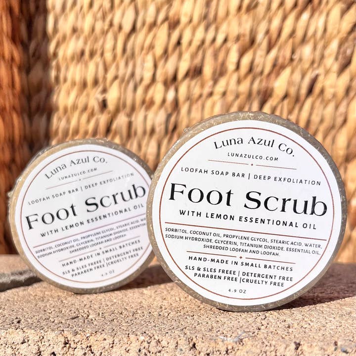 Luna Azul Co - Wholesale Bar Soap - Foot Scrub Shredded Loofah & Loofah Slice Soap Bar10