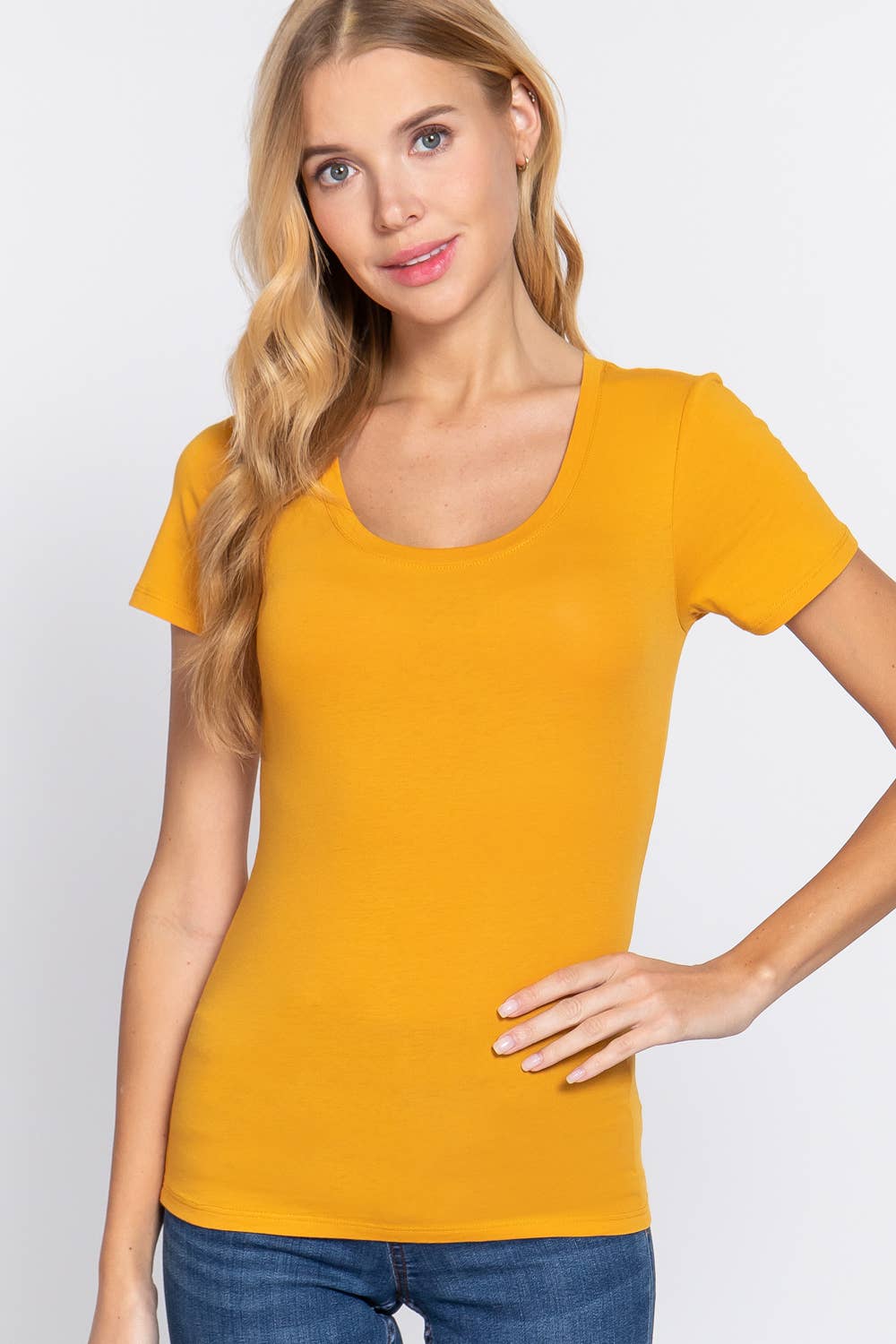 Active Basic | Active USA – Engroshandel T-shirt – til kvinder – Kortærmet top i bomuldstrikot med rund hals41