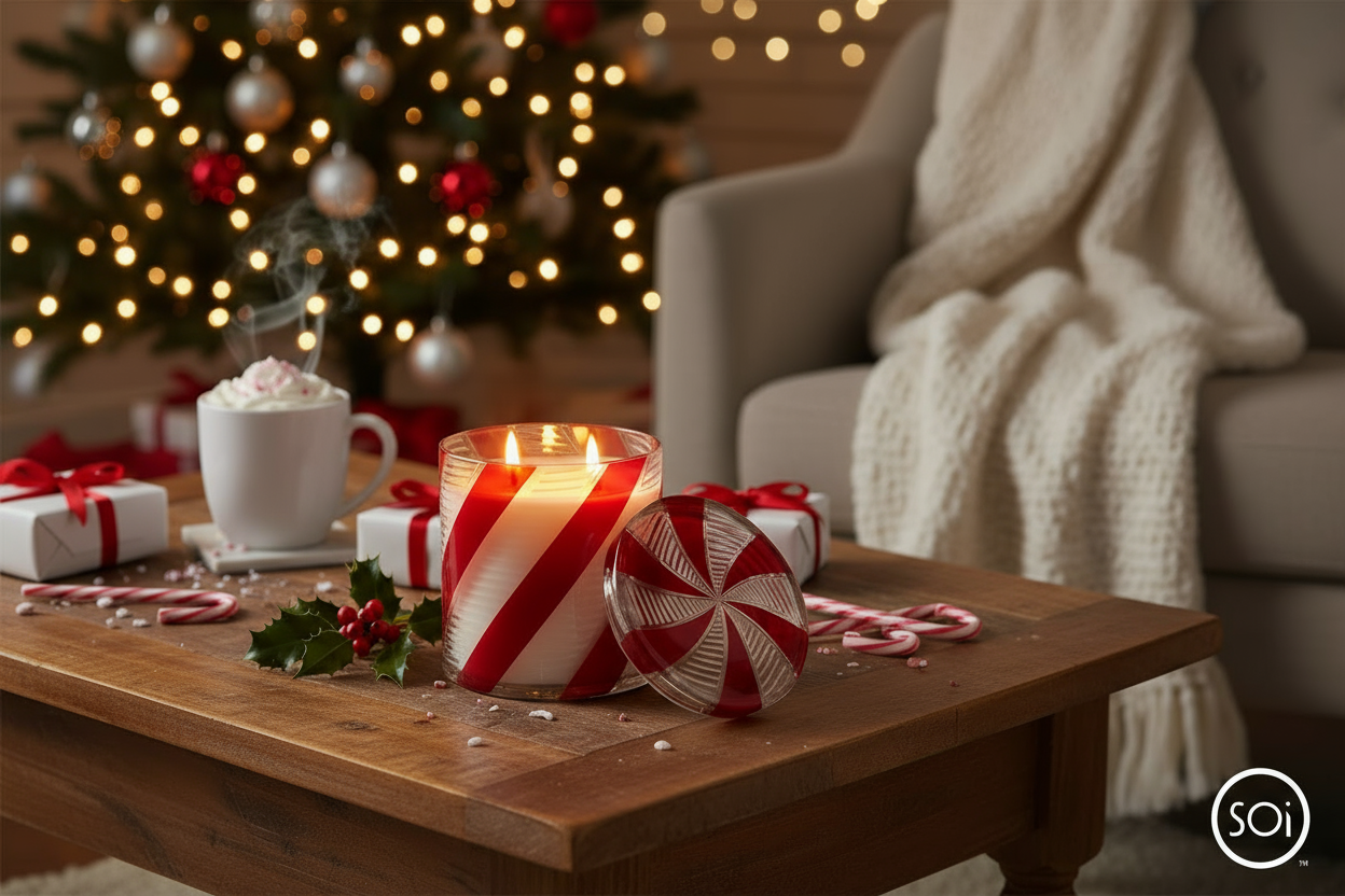 The SOi Company - Wholesale Jar/Filled Candle - Peppermint Twist Large 16oz Holiday Candle2