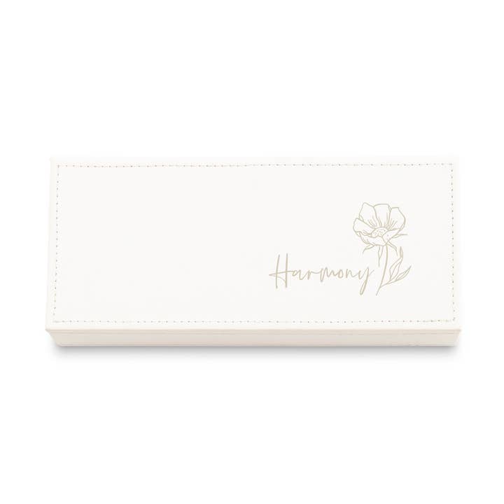 White Faux Leather Jewelry Box - Desert Bloom for wholesale by Weddingstar Inc.