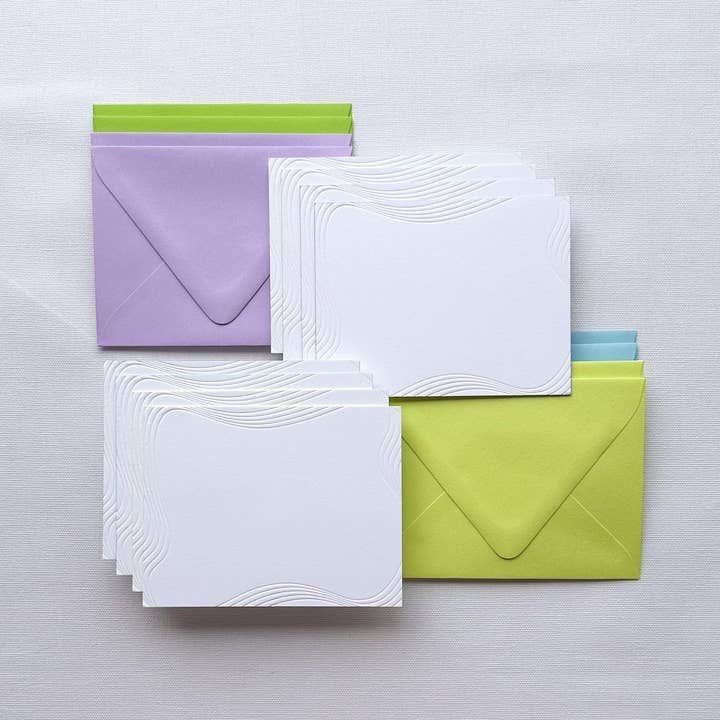 Neon Paper Goods - Wholesale Stationery/Notecard Set - Edge Painted + Letterpress Printed Notecards (Set of 8)2