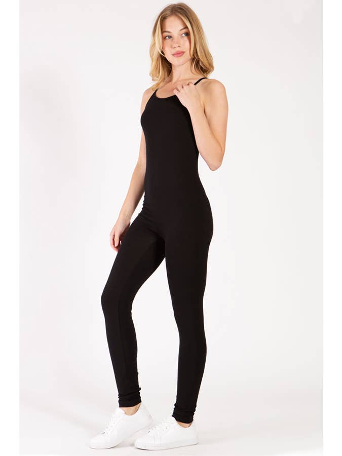 Color 5 - Wholesale Jumpsuit - Women's - Solid color basic style cotton spandex camisole jumpsuit