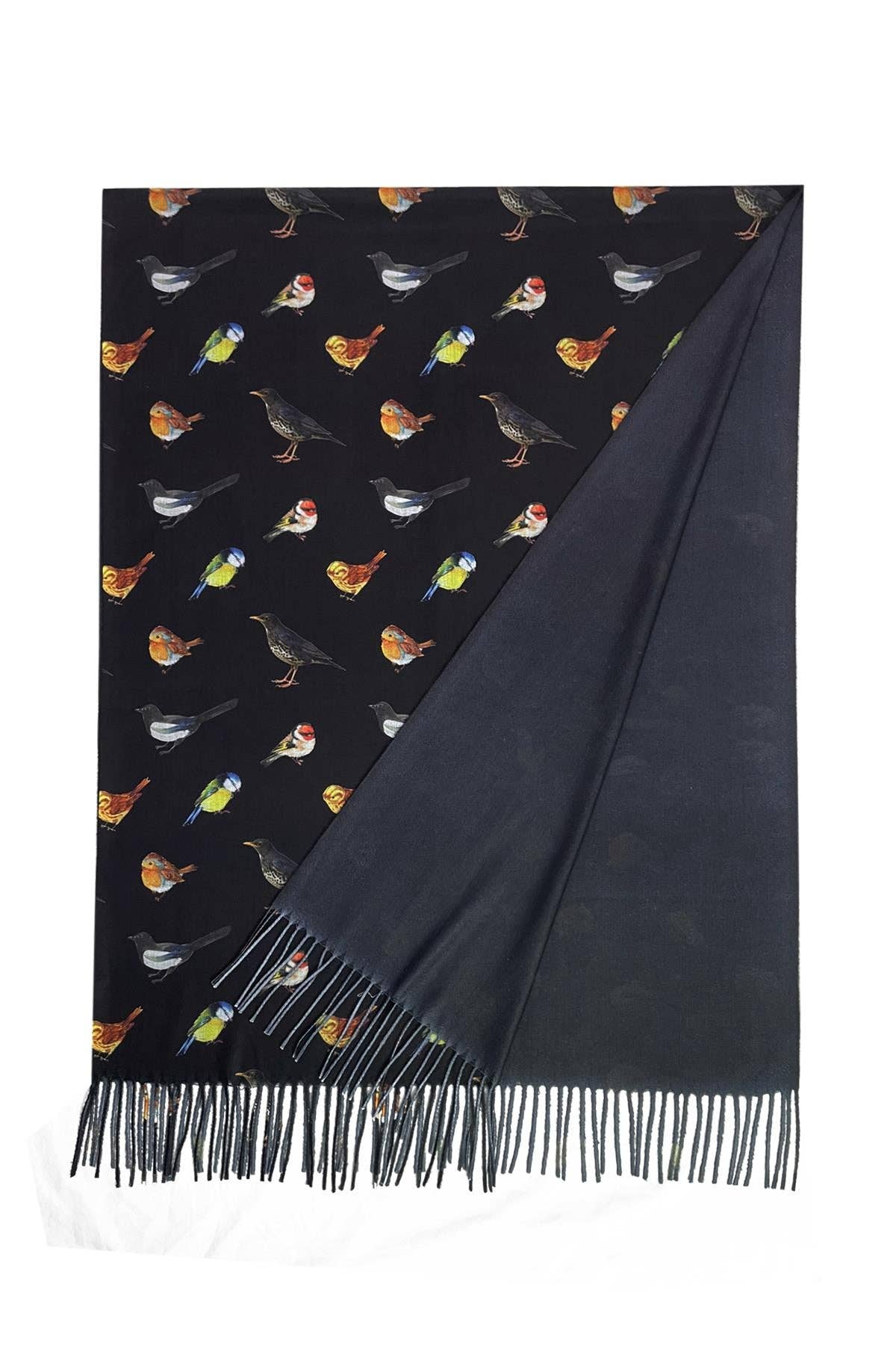 Fashion Scarf World - Wholesale Sjaal - Dames - Sjaal met kwastjes en print van British Wildlife Birds14