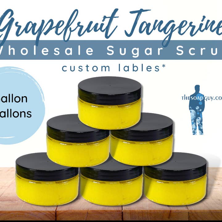 Grapefruit Tangerine Sugar Scrub for wholesale by The Soap Guy