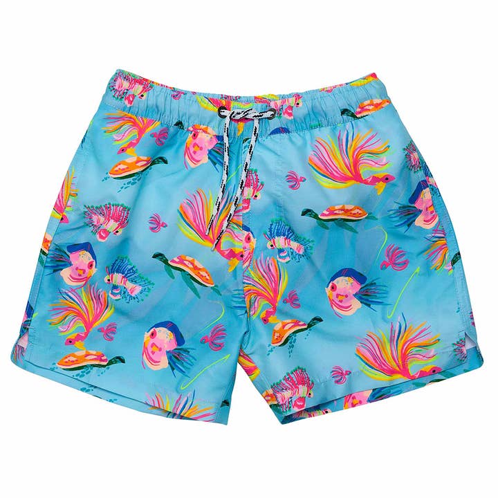 Kaleido Fish Sustainable Swim Short for wholesale by Snapper Rock Swimwear UPF50+