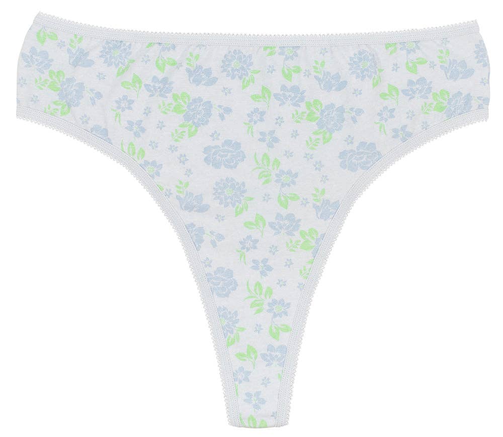 Teri Lingerie's Love Libby Panties - Wholesale Underwear - Women's - Printed Cotton High Waist Thong with Picot Trim9
