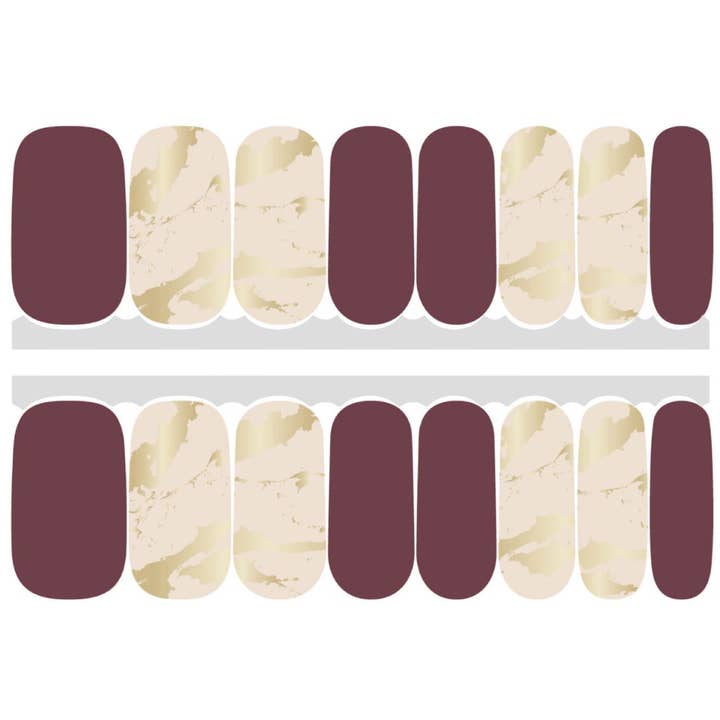 Sporty Nails - Wholesale Nail Art/Decal - Gilded Gold Nail Stickers | Plum Nails | Nail Wraps