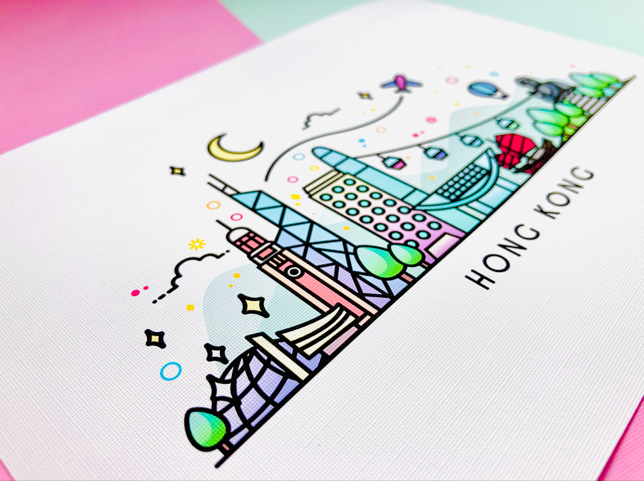 CoconuTacha - Wholesale Art Print - Hong Kong Skyline Art Print4