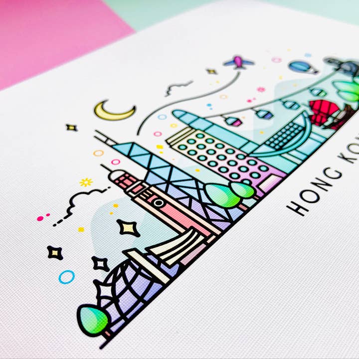 CoconuTacha - Wholesale Art Print - Hong Kong Skyline Art Print4