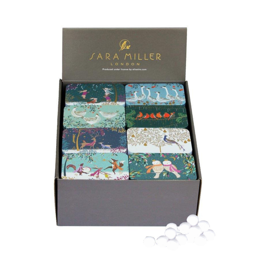 Tin Treats – wholesale Christmas decoration – Sara Milller Christmas - Slip Lid Pocket Tins/Mint Imperials0