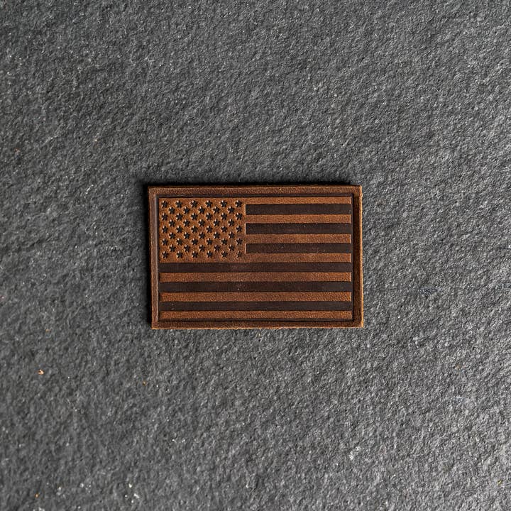 Ox & Pine - Wholesale Patch - American Flag Leather Patches with Optional Hook and Loop Fastener4