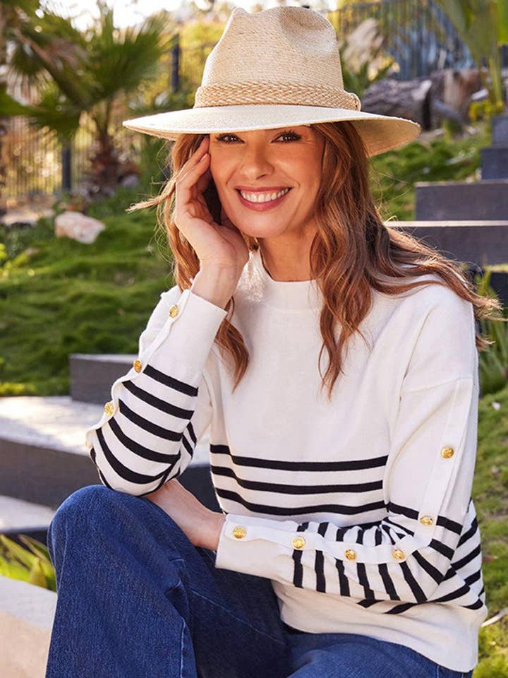 Button Detail Sweater for wholesale by Karen Kane