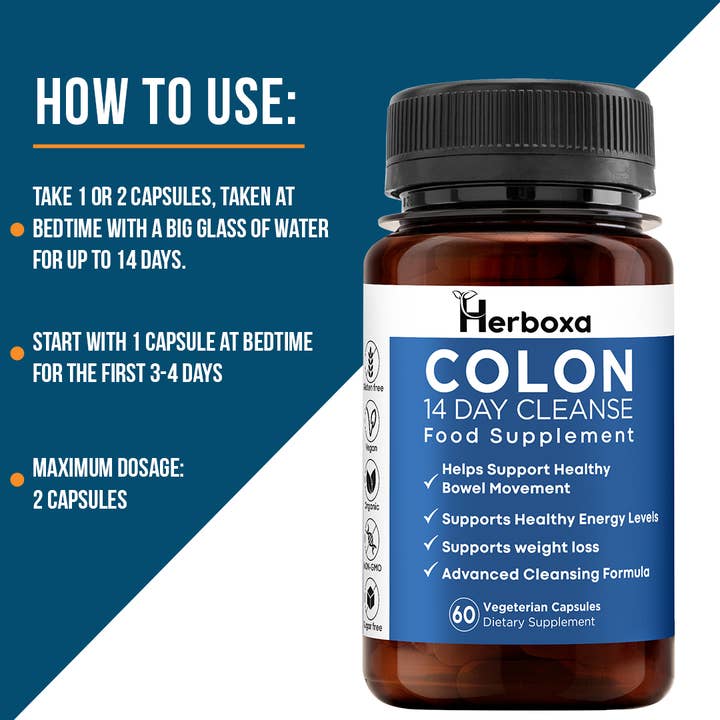 Likasso – wholesale Oral supplement/vitamin – Herboxa COLON 14 Day Colon Cleanse - Cleansing Formula5