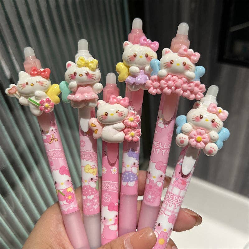 Little Trendy - Vente Stylos - Ensemble de 6 stylos gel effaçables à pression avec monstres mignons3