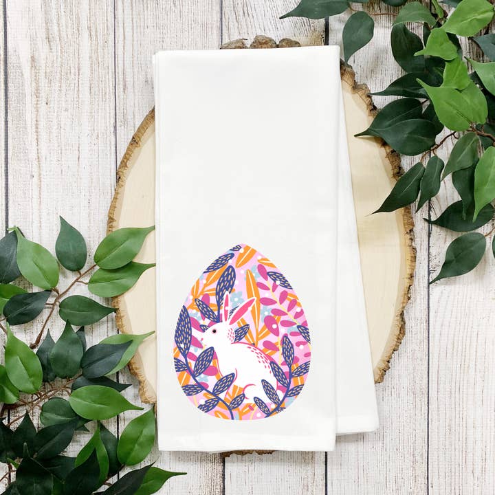 Torchon de cuisine printanier unique, décor de lapin de Pâques pour la vente par LuckTen