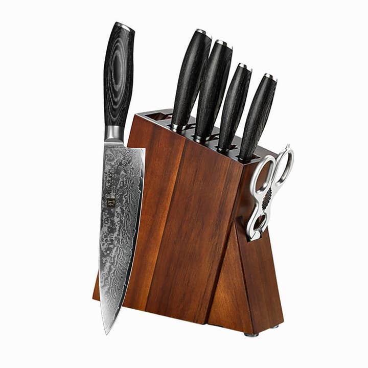 B20 7pcs knife set with woooden holder for wholesale by Xinzuo