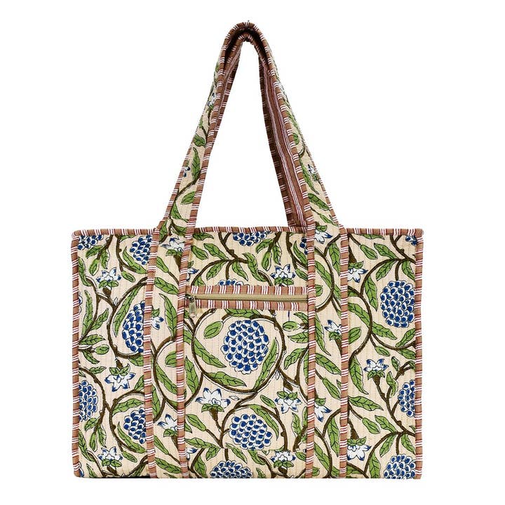 Sac fourre-tout en coton imprimé bloc - Petit & Grand pour la vente par BNB Crafts Inc.