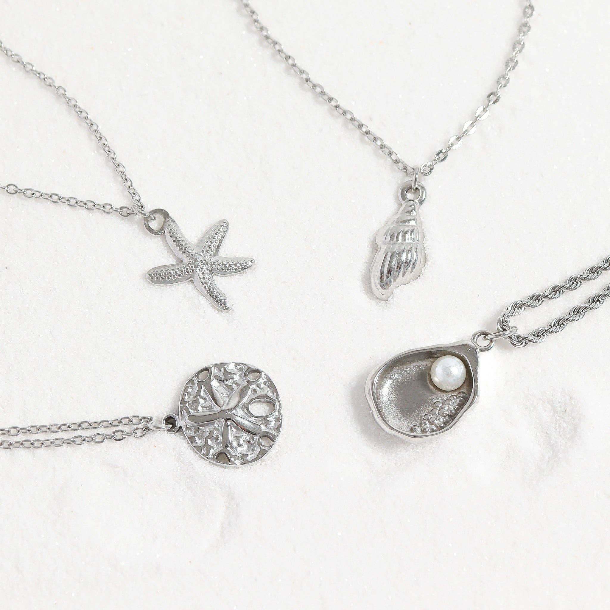 WJW - Wholesale Individual Charm/Pendant - 18K Gold PVD Stainless Steel Shell Charm with Pearl16