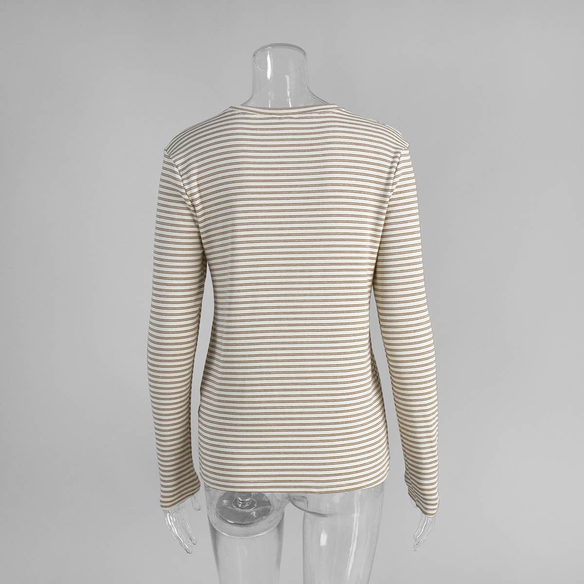 Hope & Sunshine - Vendita all'ingrosso Maglietta - Donna - Maglietta a maniche lunghe aderente in cotone a righe1