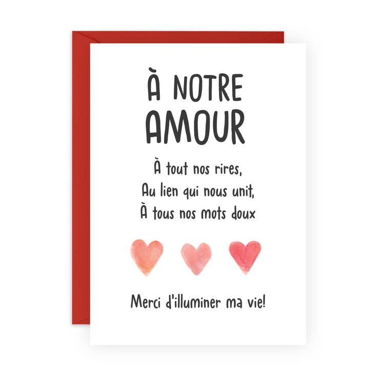 À NOTRE AMOUR Kærlighedskort til ham, hende for engroshandel hos Central 23 Cards