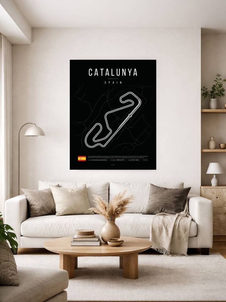 Póster Circuit de Cataluña | Mapa del Circuito de F1 para venta al por mayor de kover graphik