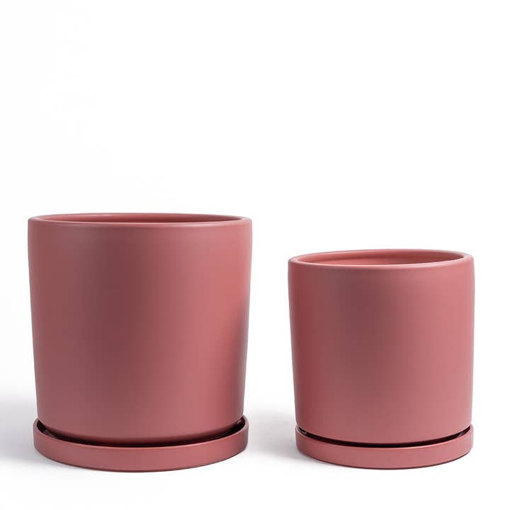 Momma Pots - Vente Pot - Pots cylindriques de 10,5 pouces (1 pièce) et 12,5 pouces (1 pièce) avec soucoupes à eau1