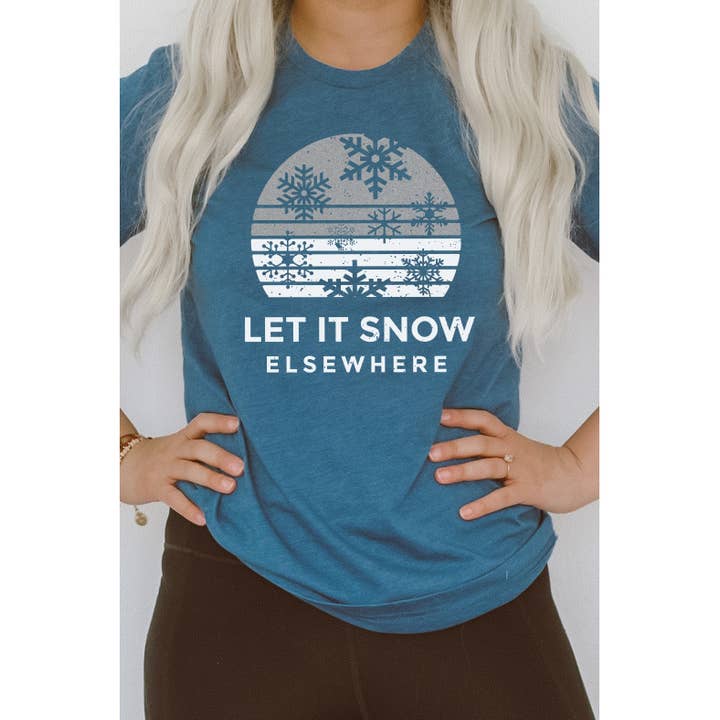 Deixe Neve noutro lugar Snowflake Winter Tee Gráfico por atacado de Kissed Apparel